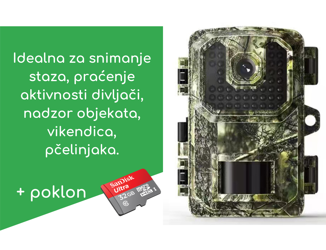 Lovačka kamera LD002 + SD 32 GB