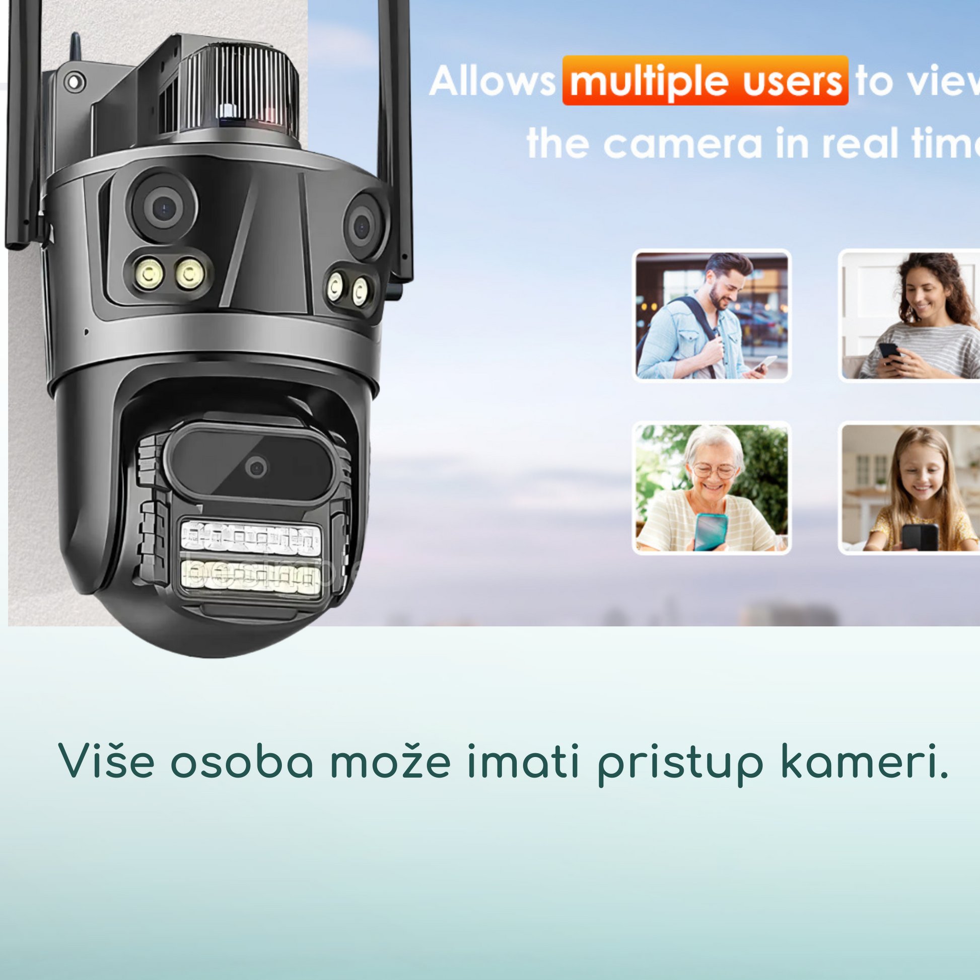 Trostruka Pokretna Vanjska WiFi Kamera +  Micro SD 64 GB GRATIS.
