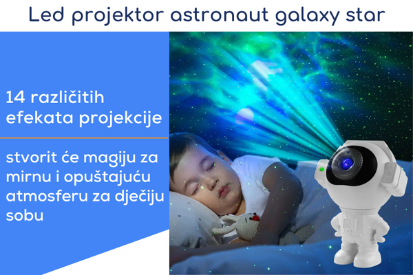 Led dječiji projektor lampa astronaut galaxy star