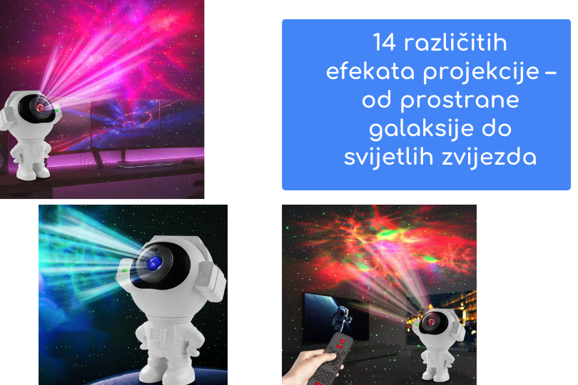 Led dječiji projektor lampa astronaut galaxy star