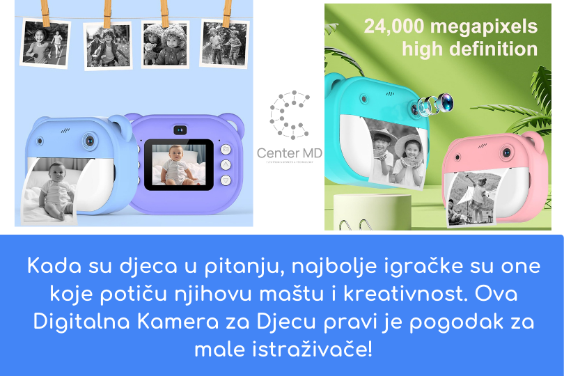 Digitalna instant dječija Kamera sa Ispisom + sd 32gb