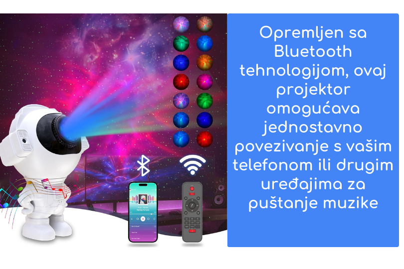 Led dječiji projektor lampa astronaut galaxy star