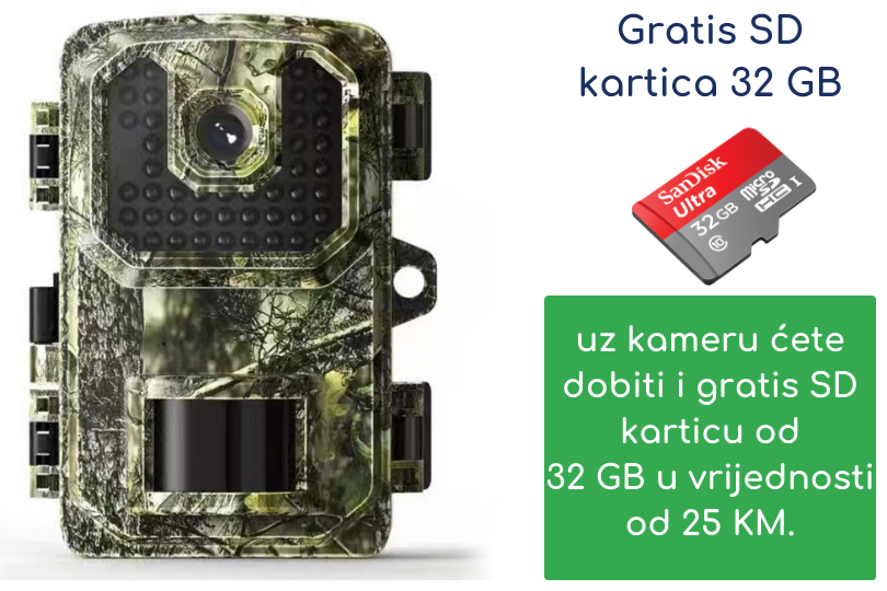 Lovačka kamera LD002 + SD 32 GB