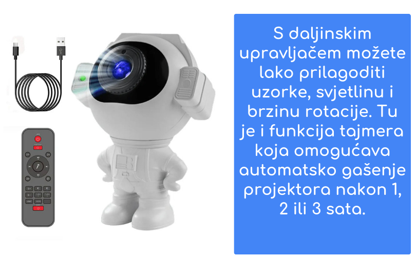Led dječiji projektor lampa astronaut galaxy star