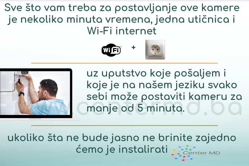 Trostruka Pokretna Vanjska WiFi Kamera +  Micro SD kartica 64 GB GRATIS