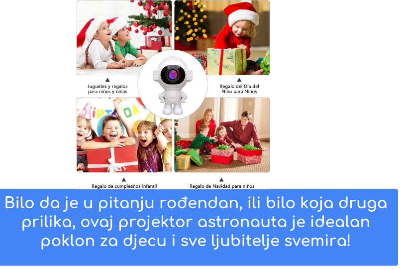 Led dječiji projektor lampa astronaut galaxy star