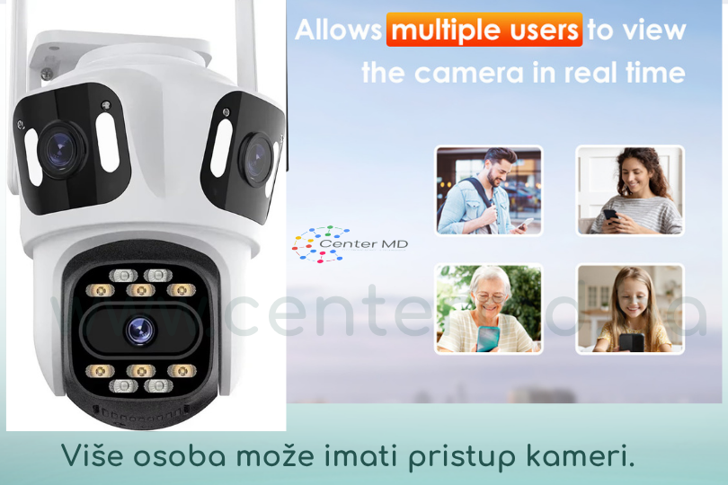 Trostruka Pokretna Vanjska WiFi Kamera +  Micro SD kartica 64 GB GRATIS